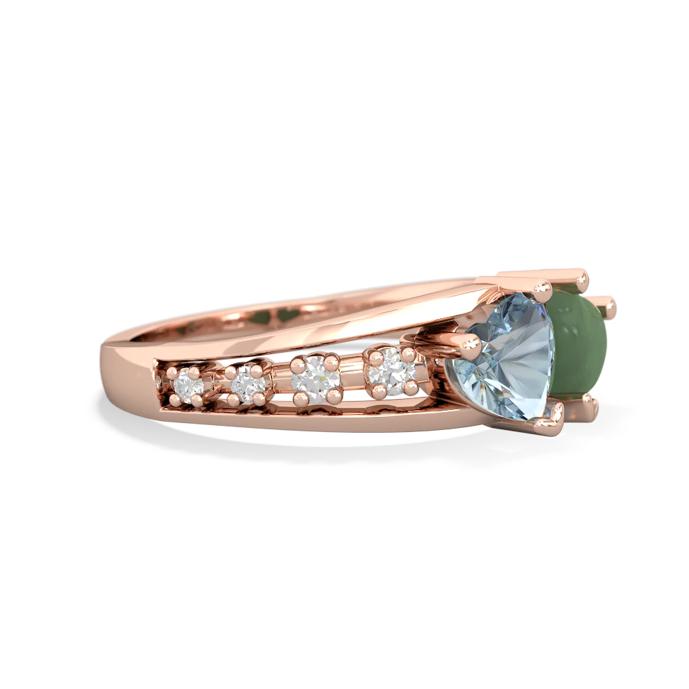 Aquamarine Heart To Heart 14K Rose Gold ring R3342