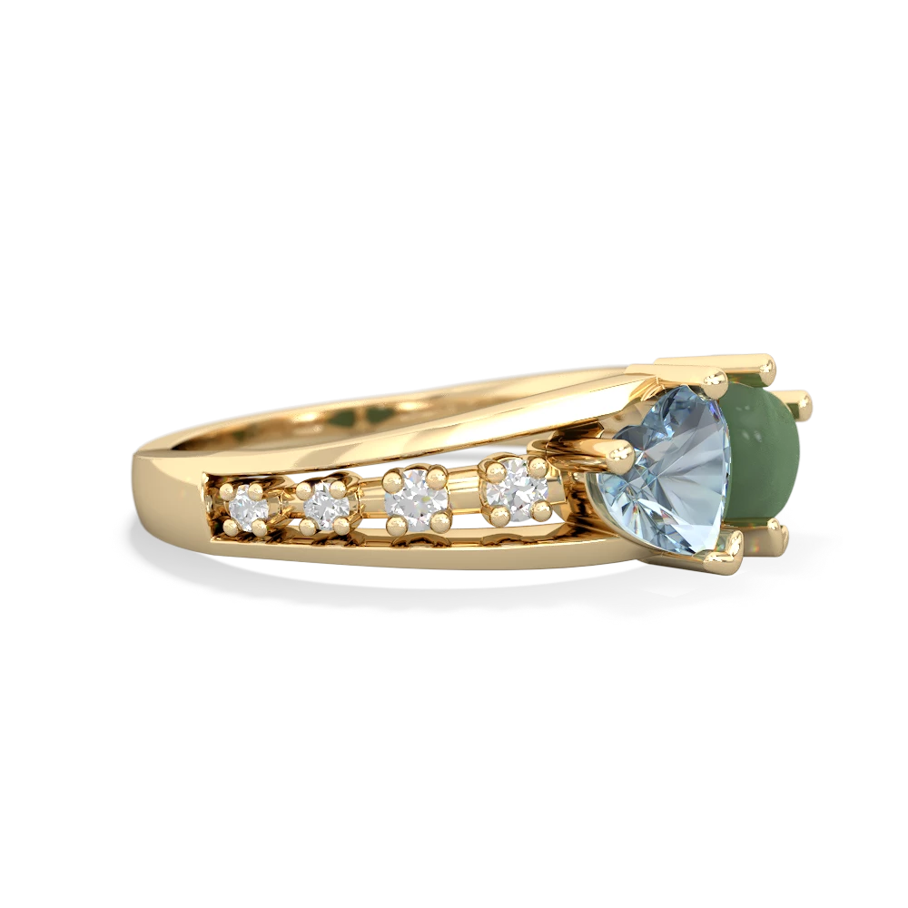 Aquamarine Heart To Heart 14K Yellow Gold ring R3342