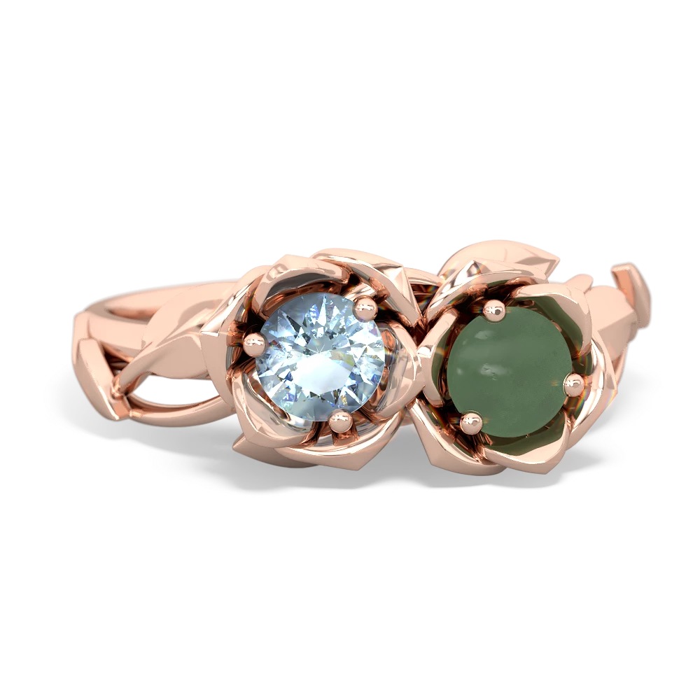 Aquamarine Rose Garden 14K Rose Gold ring R5510