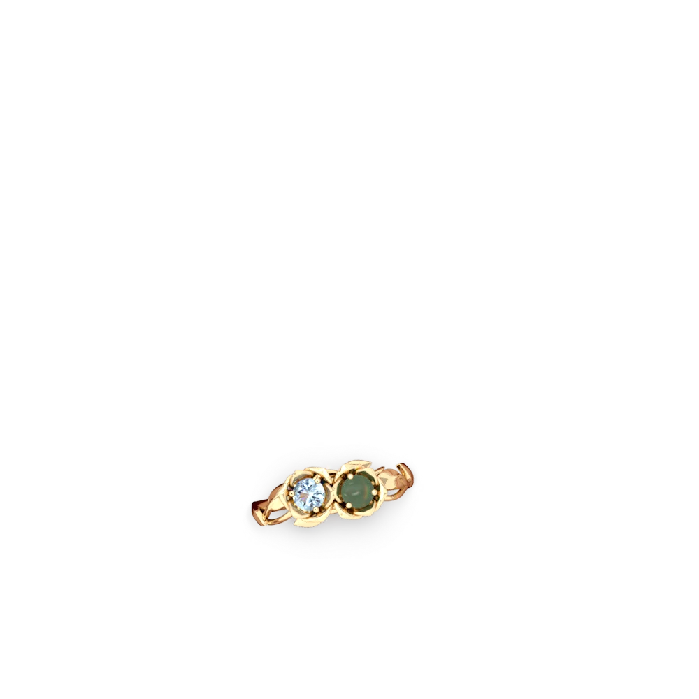 Aquamarine Rose Garden 14K Yellow Gold ring R5510