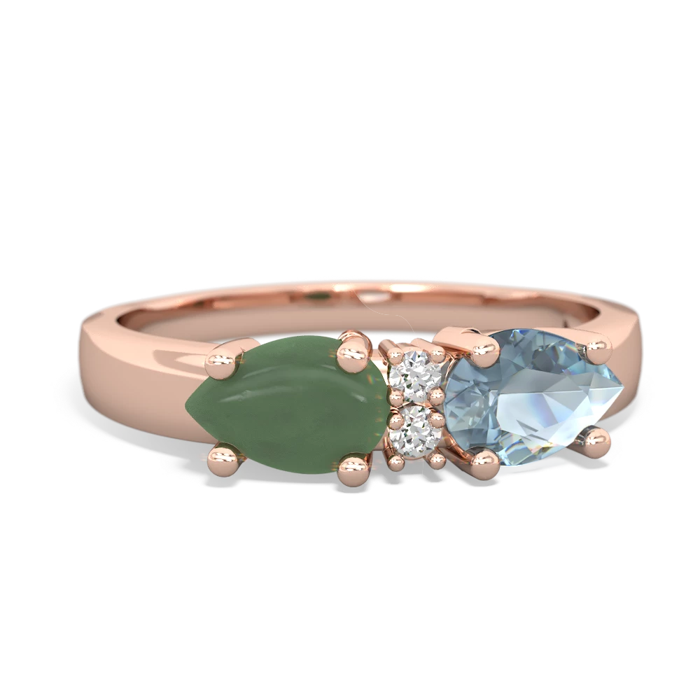 Aquamarine Pear Bowtie 14K Rose Gold ring R0865