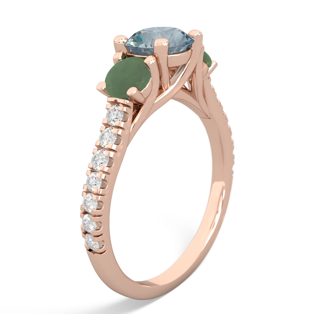 Aquamarine Pave Trellis 14K Rose Gold ring R5500