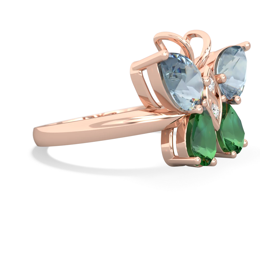 Aquamarine Butterfly 14K Rose Gold ring R2215