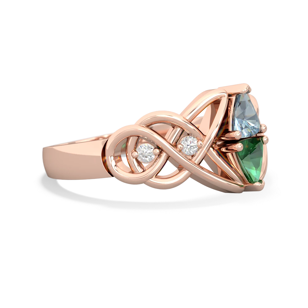 Aquamarine Keepsake Celtic Knot 14K Rose Gold ring R5300