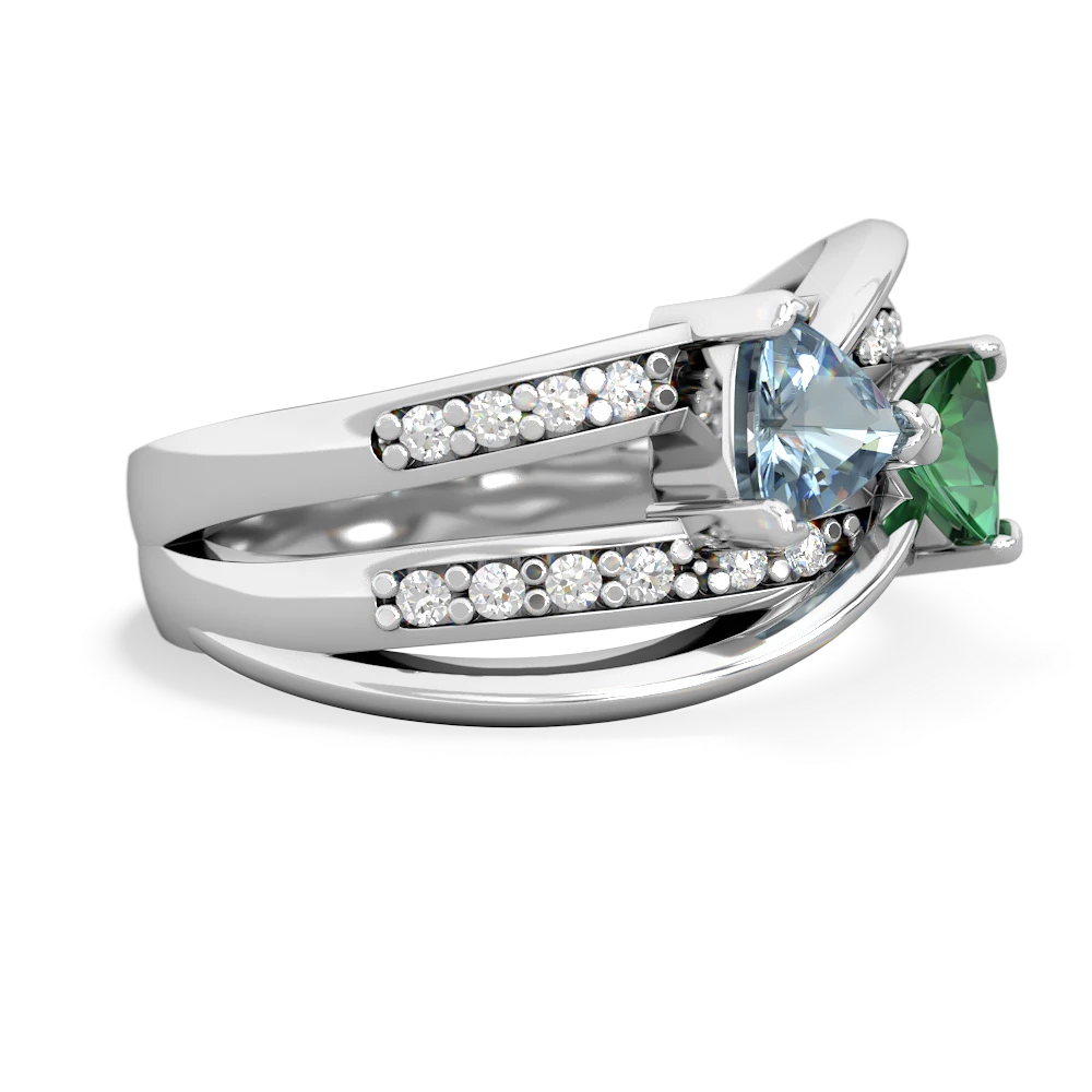 Aquamarine Bowtie 14K White Gold ring R2360