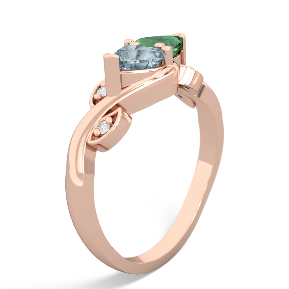 Aquamarine Floral Elegance 14K Rose Gold ring R5790