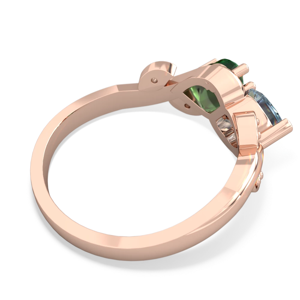 Aquamarine Floral Elegance 14K Rose Gold ring R5790