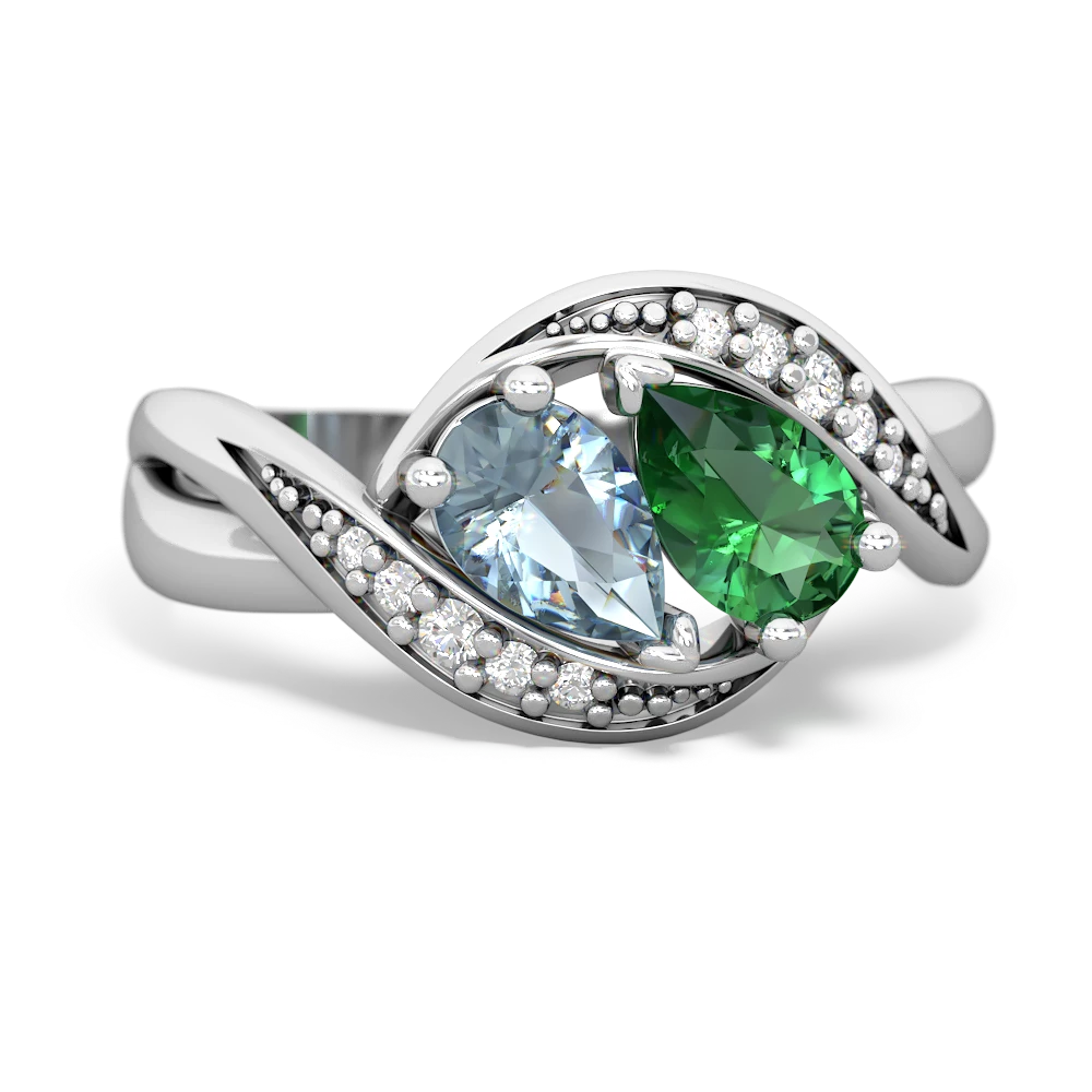 Aquamarine Summer Winds 14K White Gold ring R5342