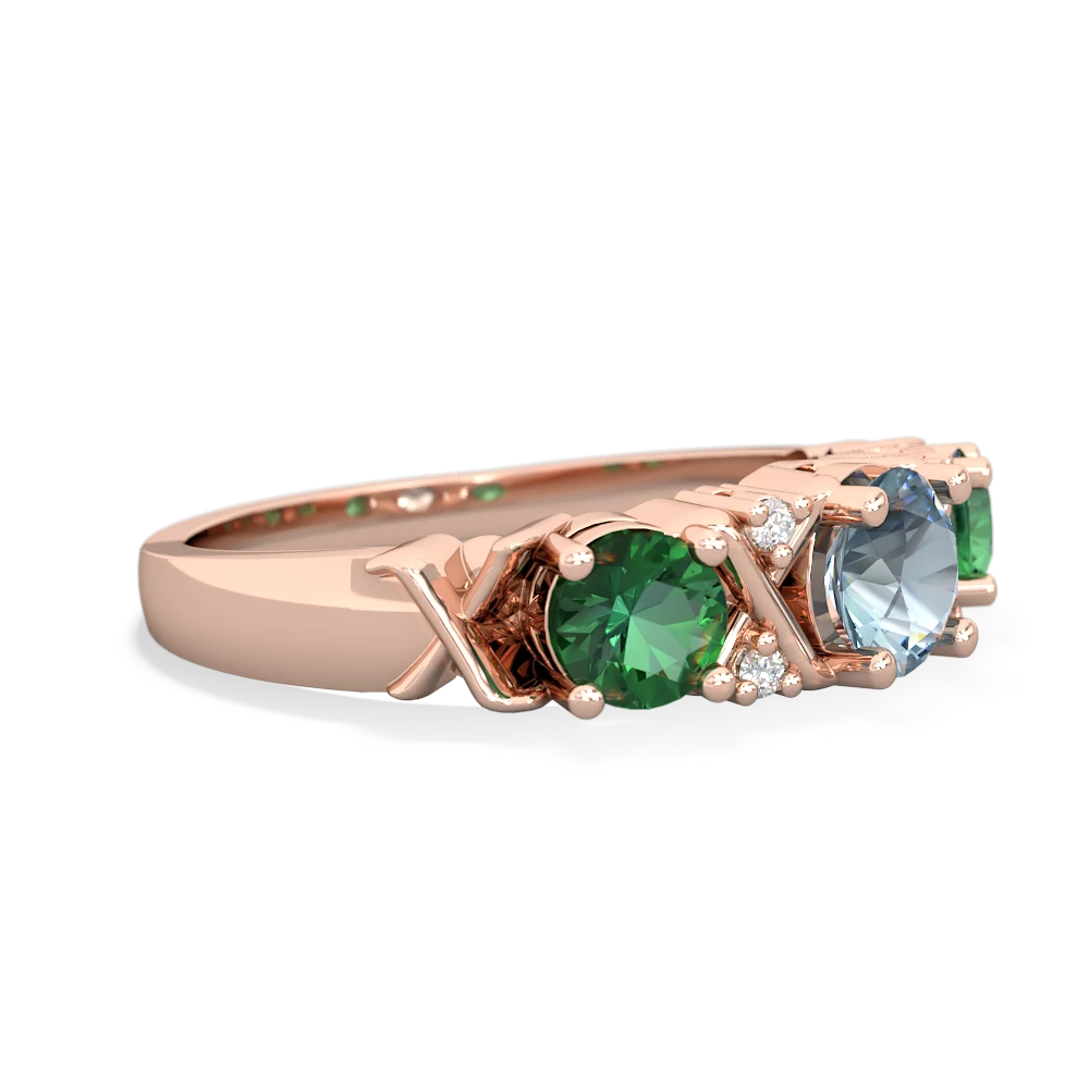 Aquamarine Hugs And Kisses 14K Rose Gold ring R5016