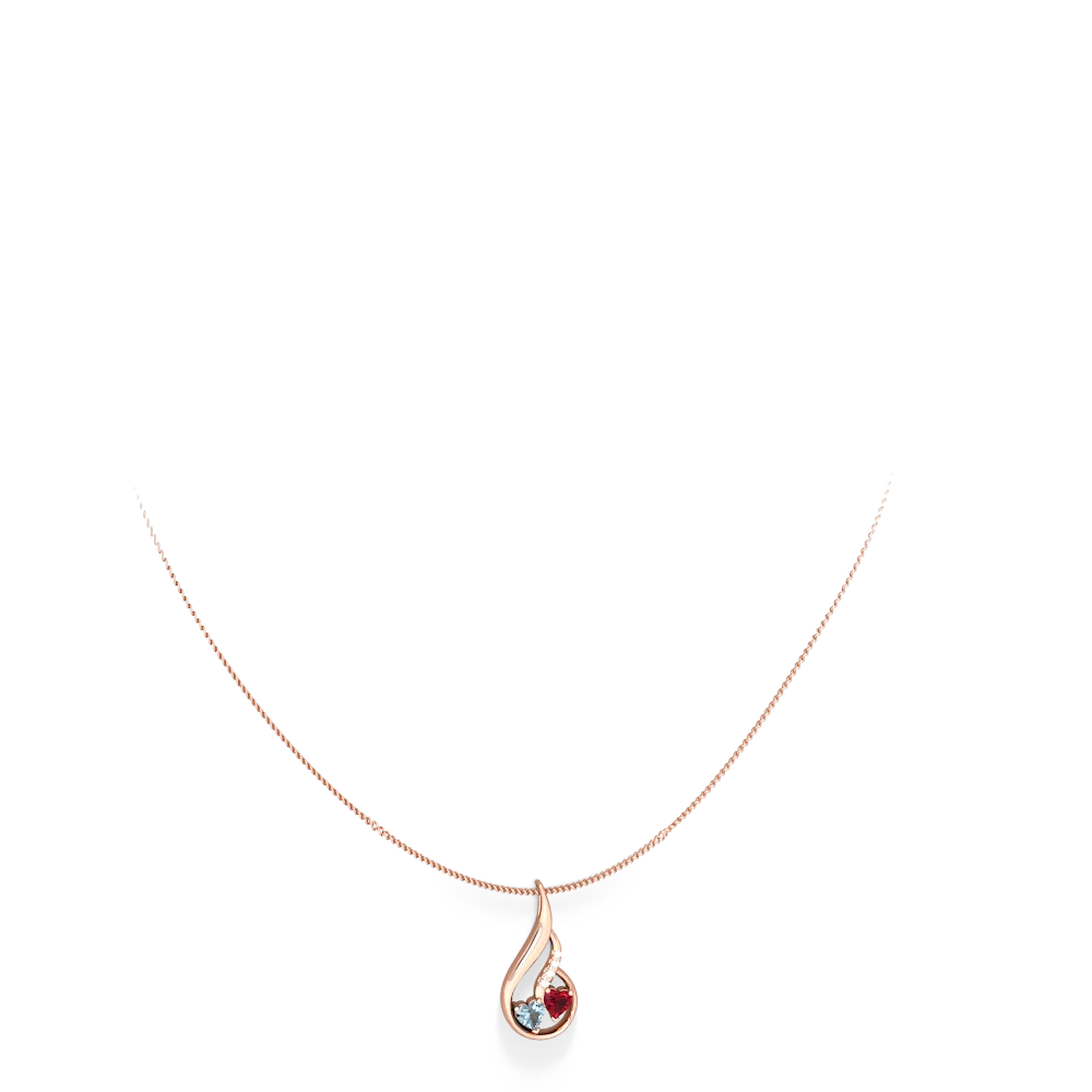 Aquamarine Keepsake Curves 14K Rose Gold pendant P5450