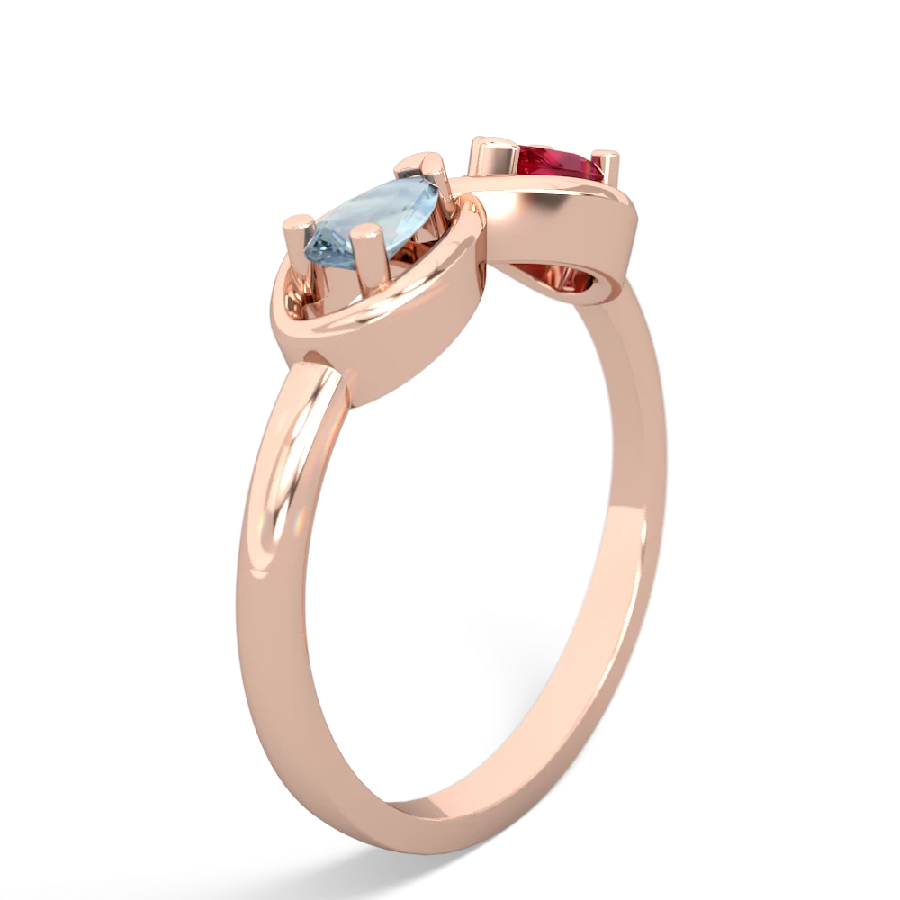 Aquamarine Infinity 14K Rose Gold ring R5050