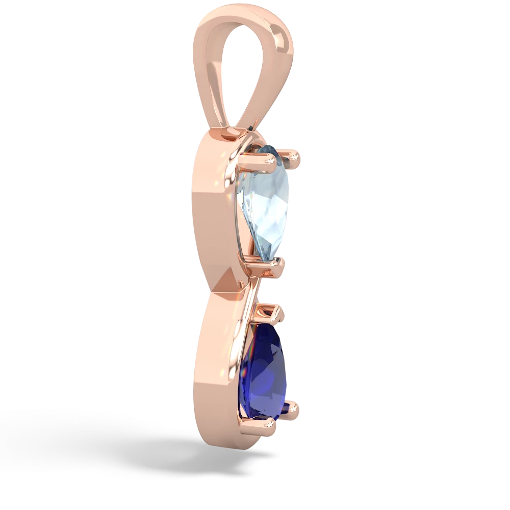 Aquamarine Infinity 14K Rose Gold pendant P5050