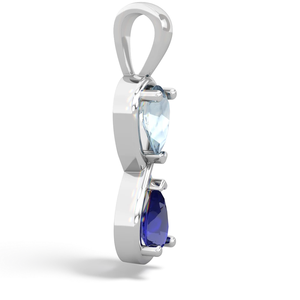 Aquamarine Infinity 14K White Gold pendant P5050