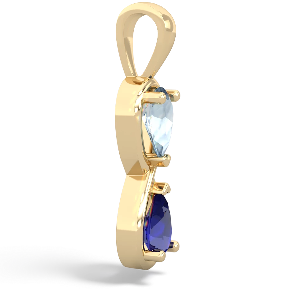 Aquamarine Infinity 14K Yellow Gold pendant P5050