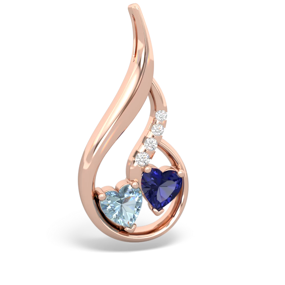 Aquamarine Keepsake Curves 14K Rose Gold pendant P5450