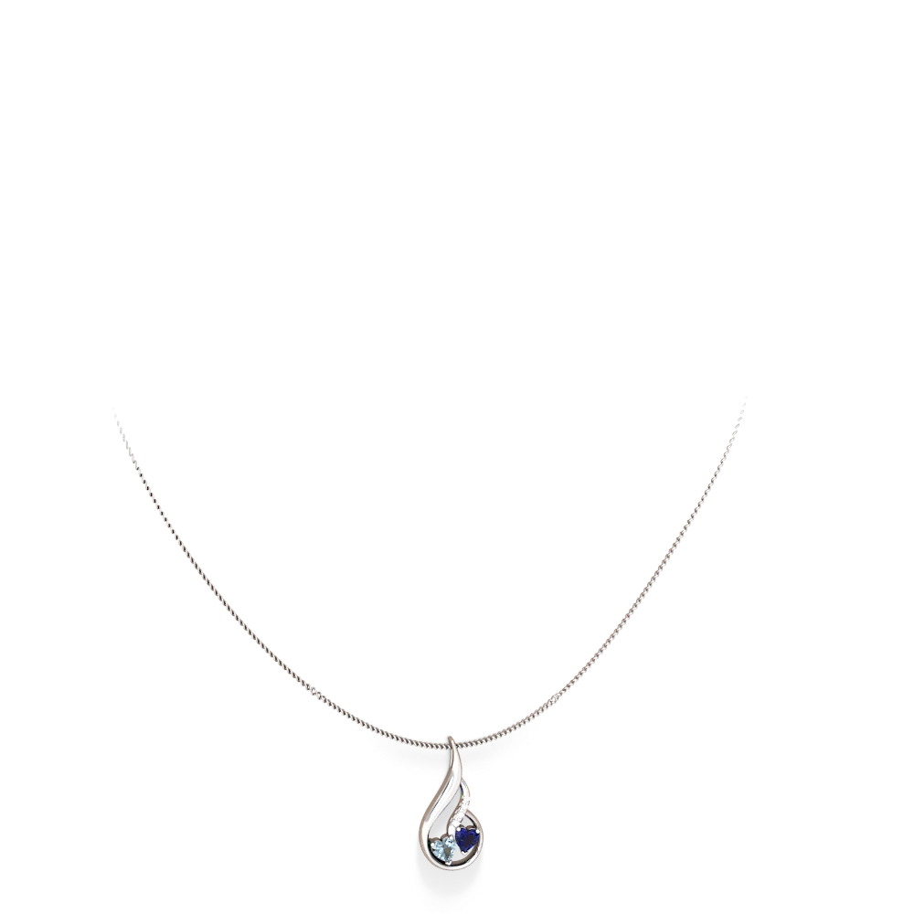 Aquamarine Keepsake Curves 14K White Gold pendant P5450