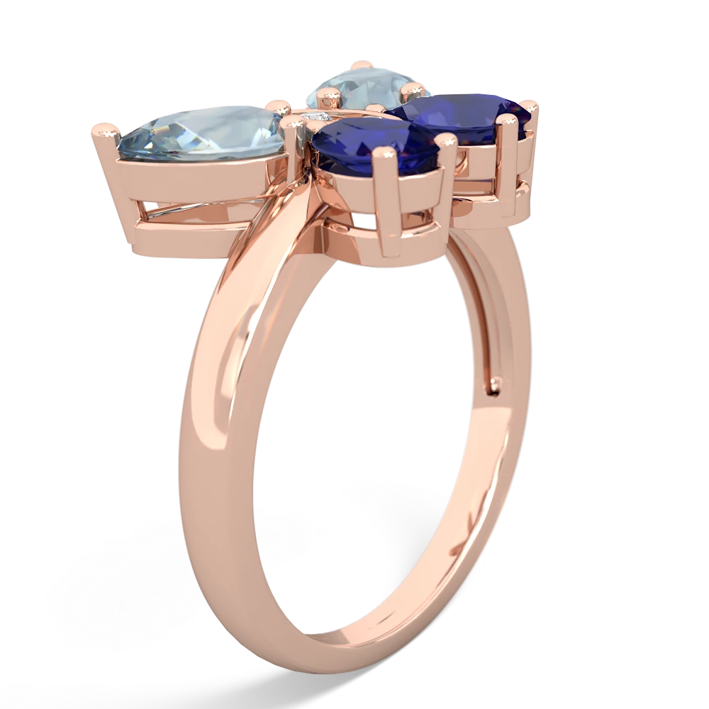 Aquamarine Butterfly 14K Rose Gold ring R2215