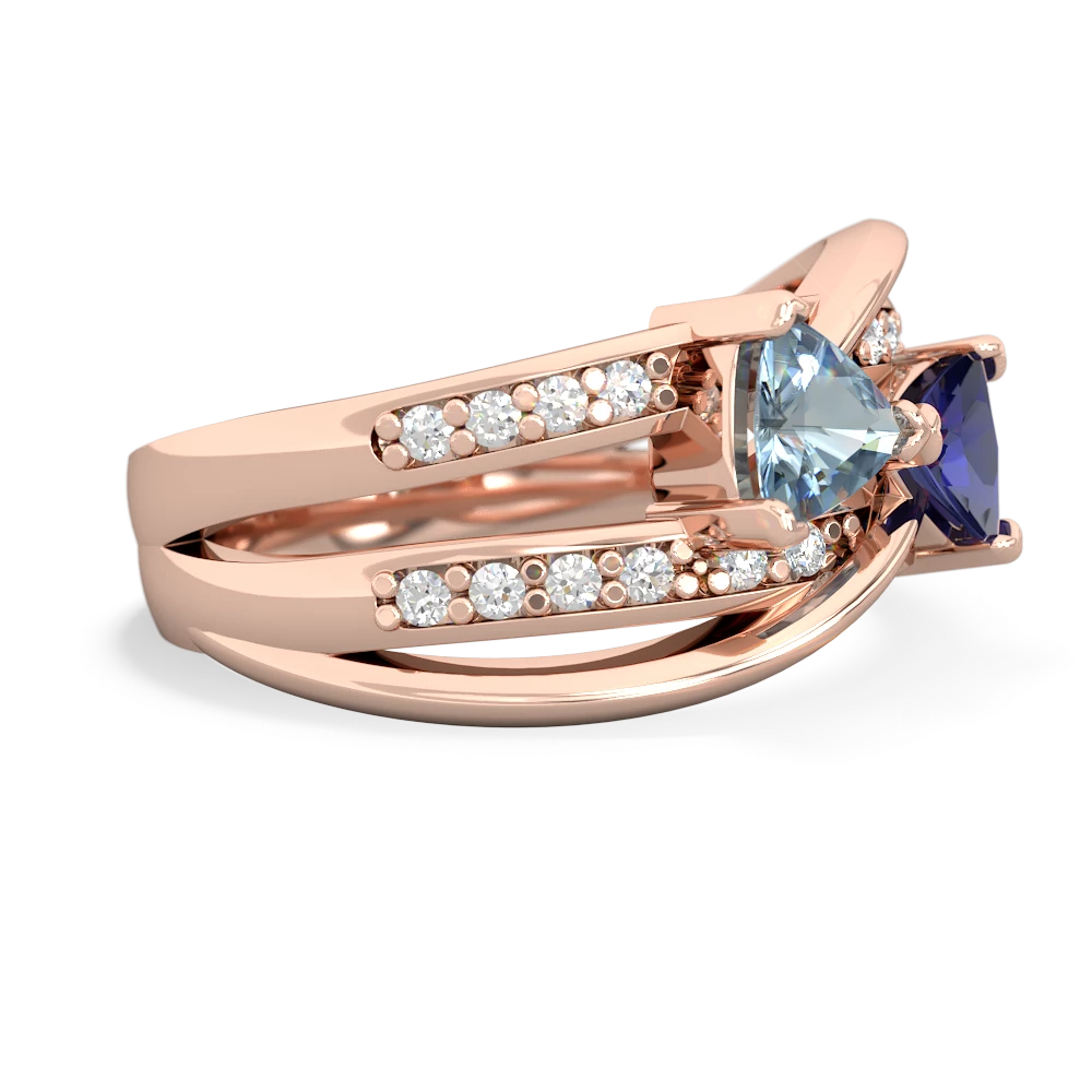 Aquamarine Bowtie 14K Rose Gold ring R2360