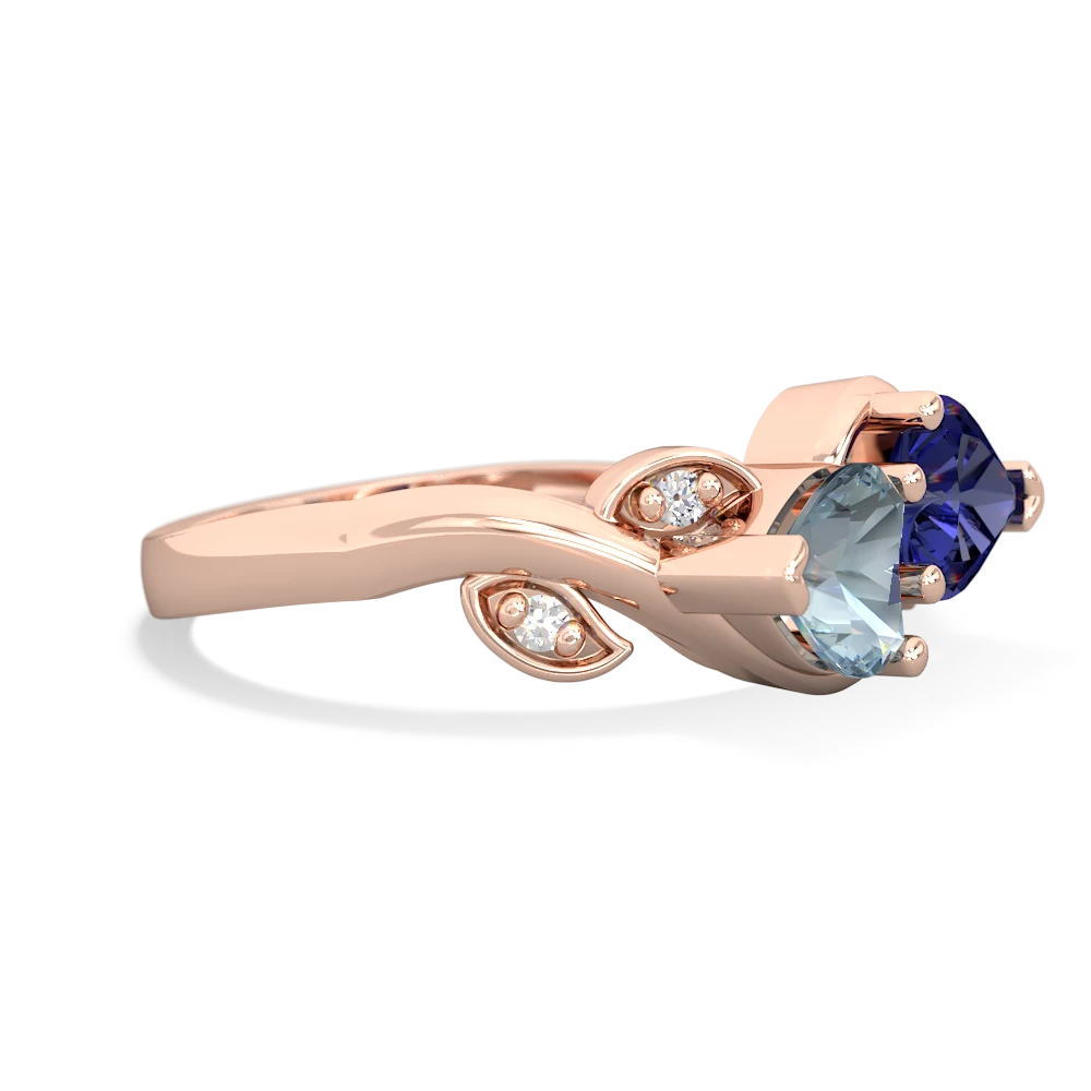 Aquamarine Floral Elegance 14K Rose Gold ring R5790