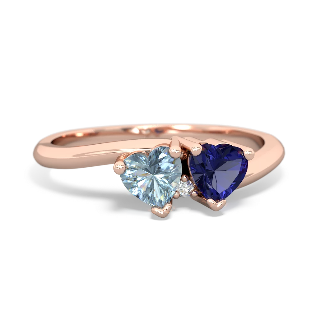 Aquamarine Sweethearts 14K Rose Gold ring R5260