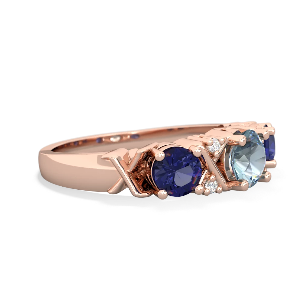 Aquamarine Hugs And Kisses 14K Rose Gold ring R5016