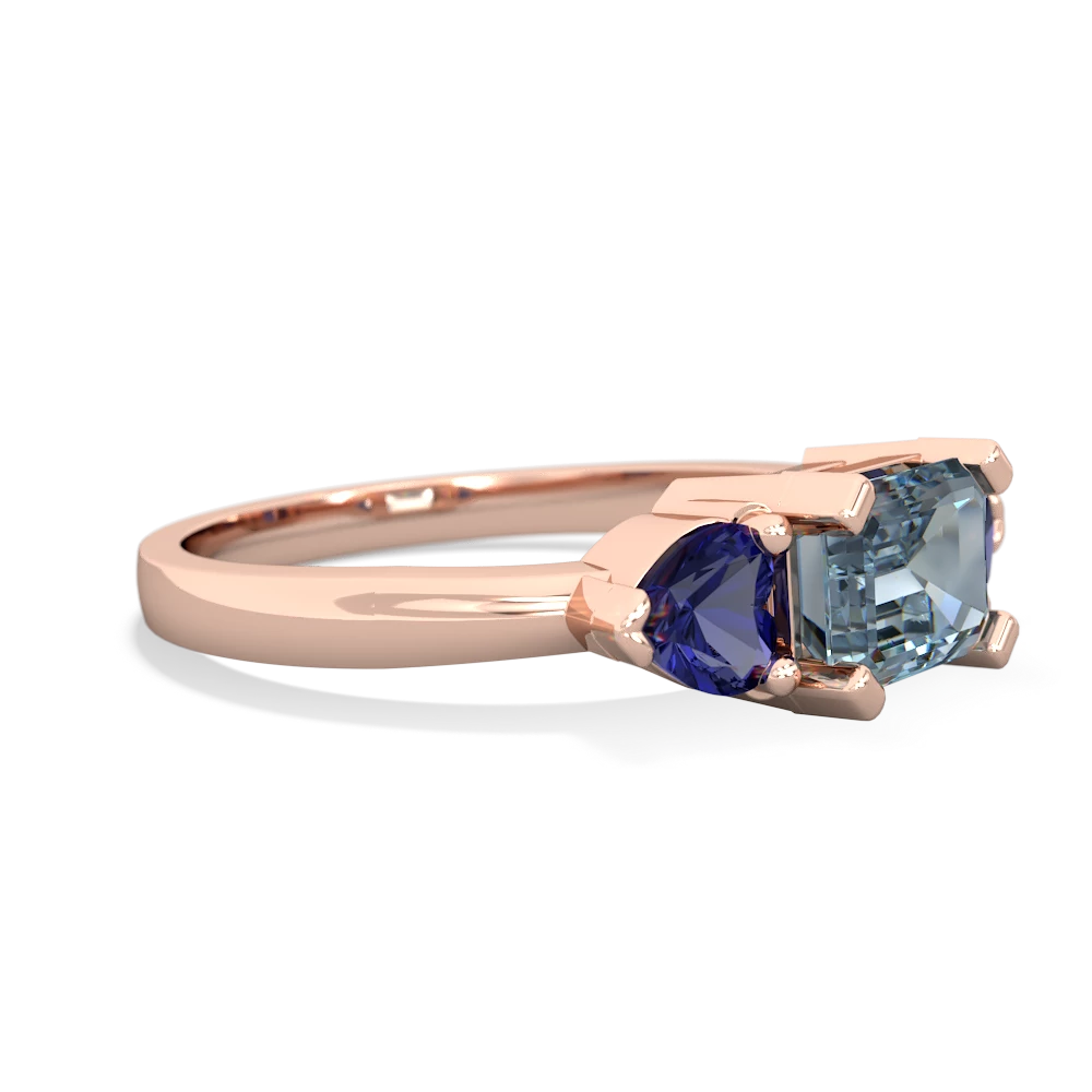 Aquamarine Three Stone 14K Rose Gold ring R5235