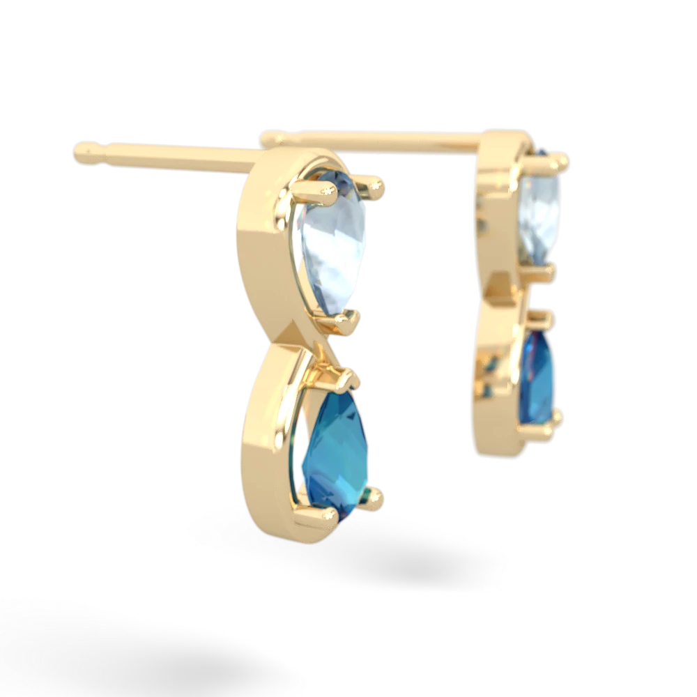 Aquamarine Infinity 14K Yellow Gold earrings E5050