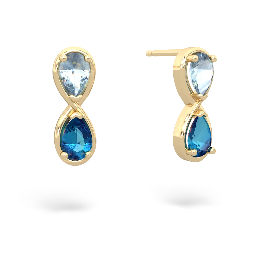 Aquamarine Infinity 14K Yellow Gold earrings E5050