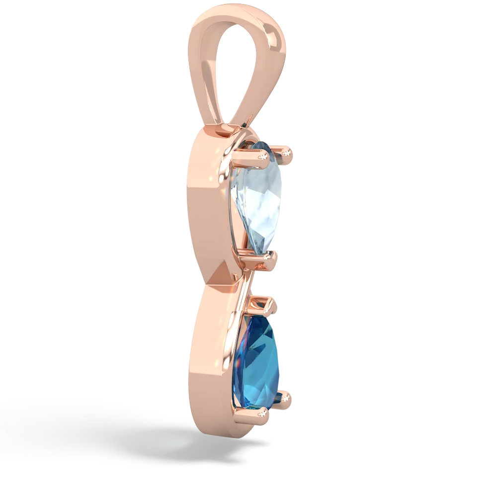 Aquamarine Infinity 14K Rose Gold pendant P5050