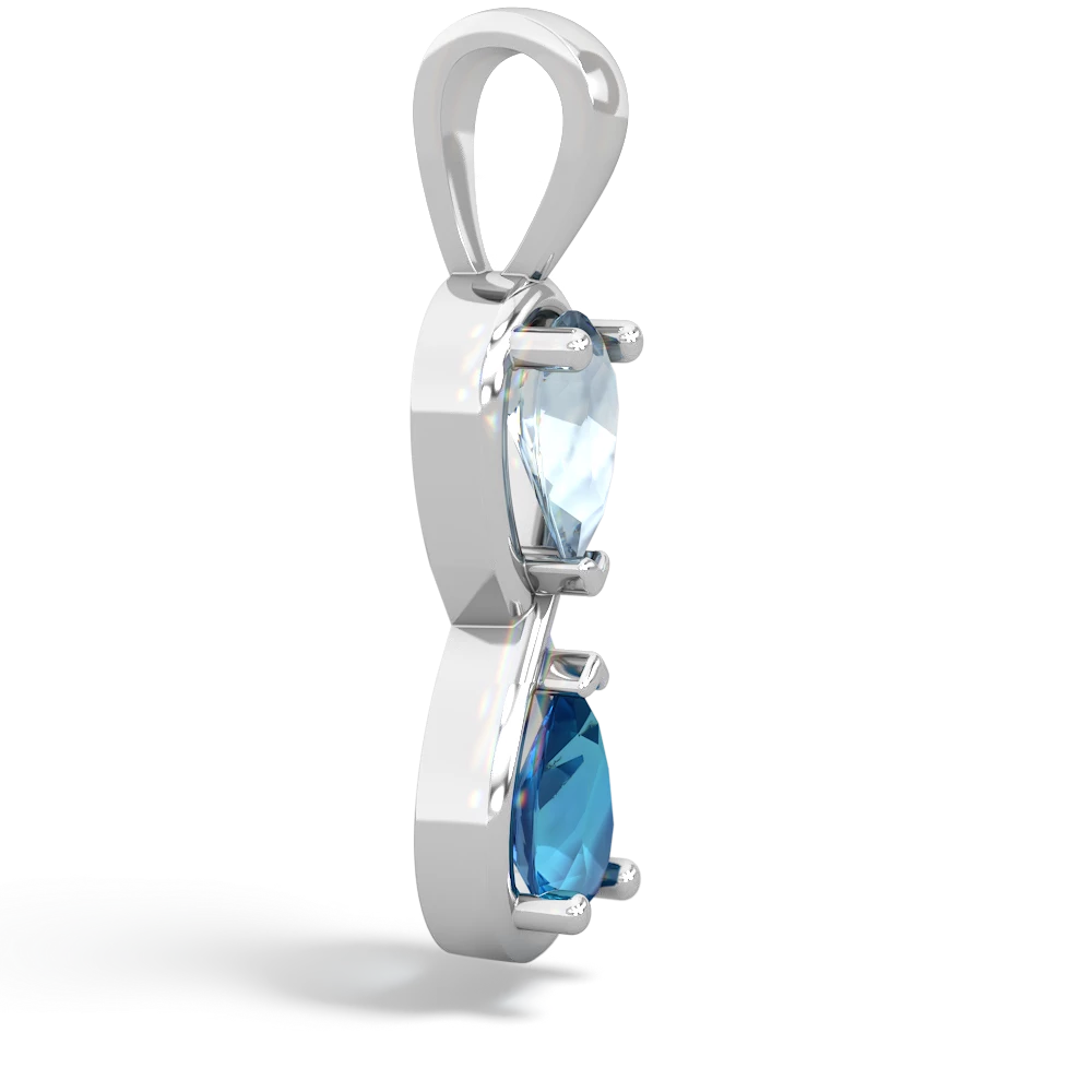 Aquamarine Infinity 14K White Gold pendant P5050