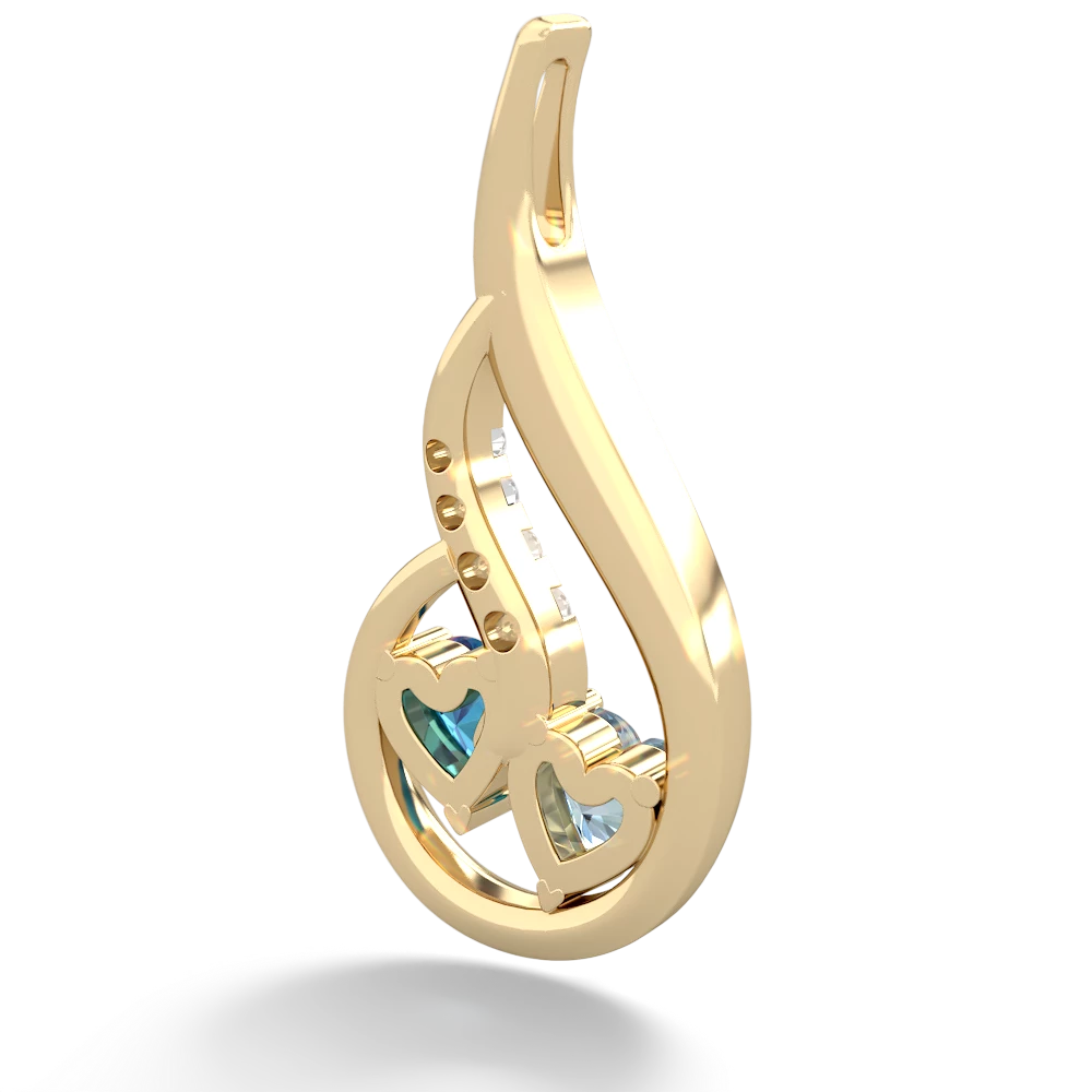 Aquamarine Keepsake Curves 14K Yellow Gold pendant P5450