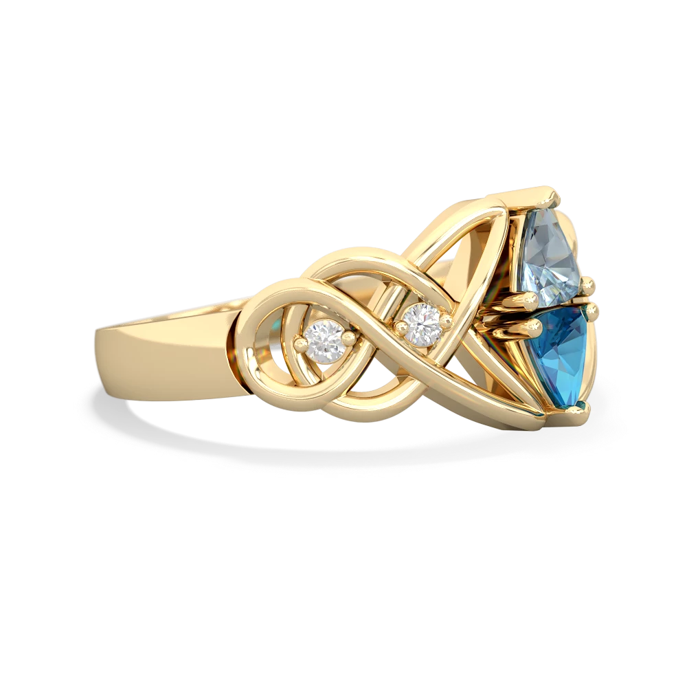 Aquamarine Keepsake Celtic Knot 14K Yellow Gold ring R5300