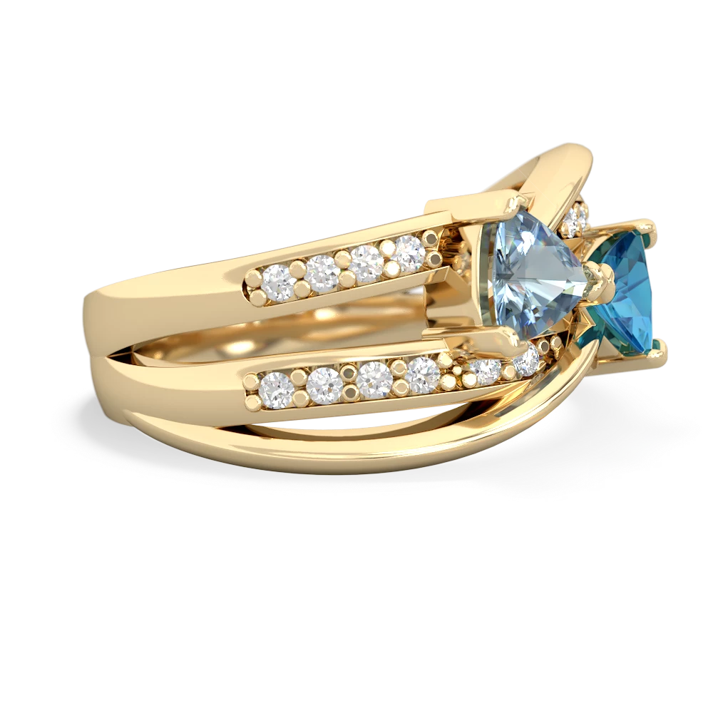 Aquamarine Bowtie 14K Yellow Gold ring R2360