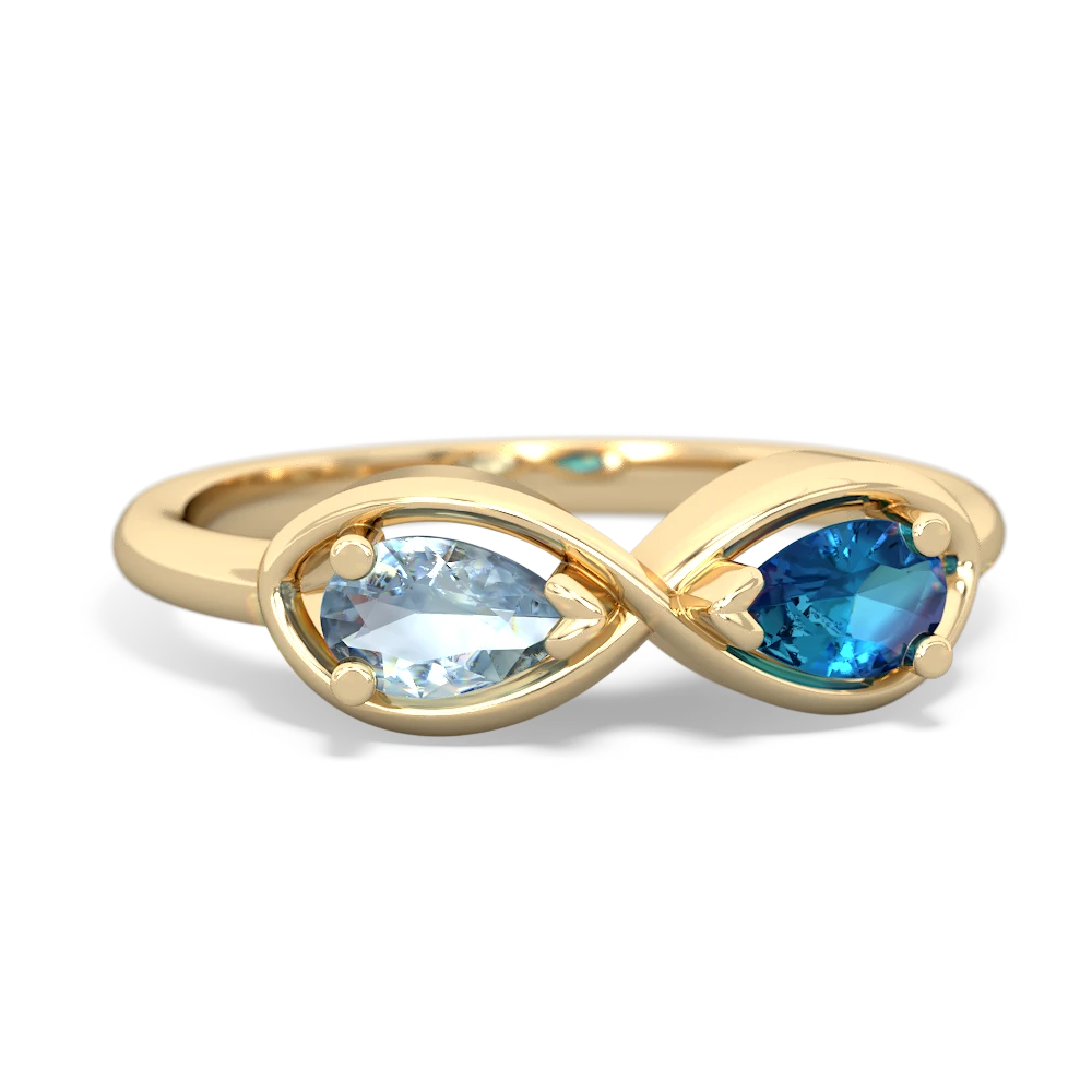 Aquamarine Infinity 14K Yellow Gold ring R5050