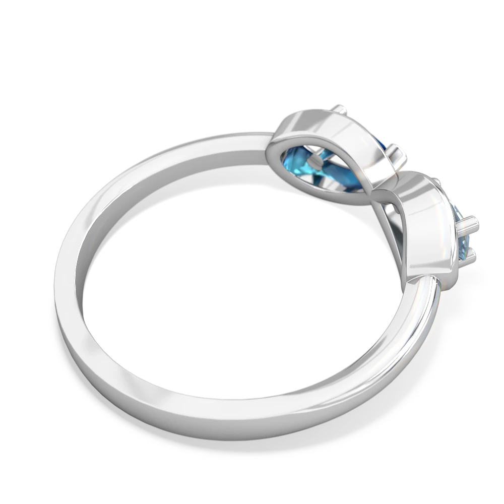 Aquamarine Infinity 14K White Gold ring R5050