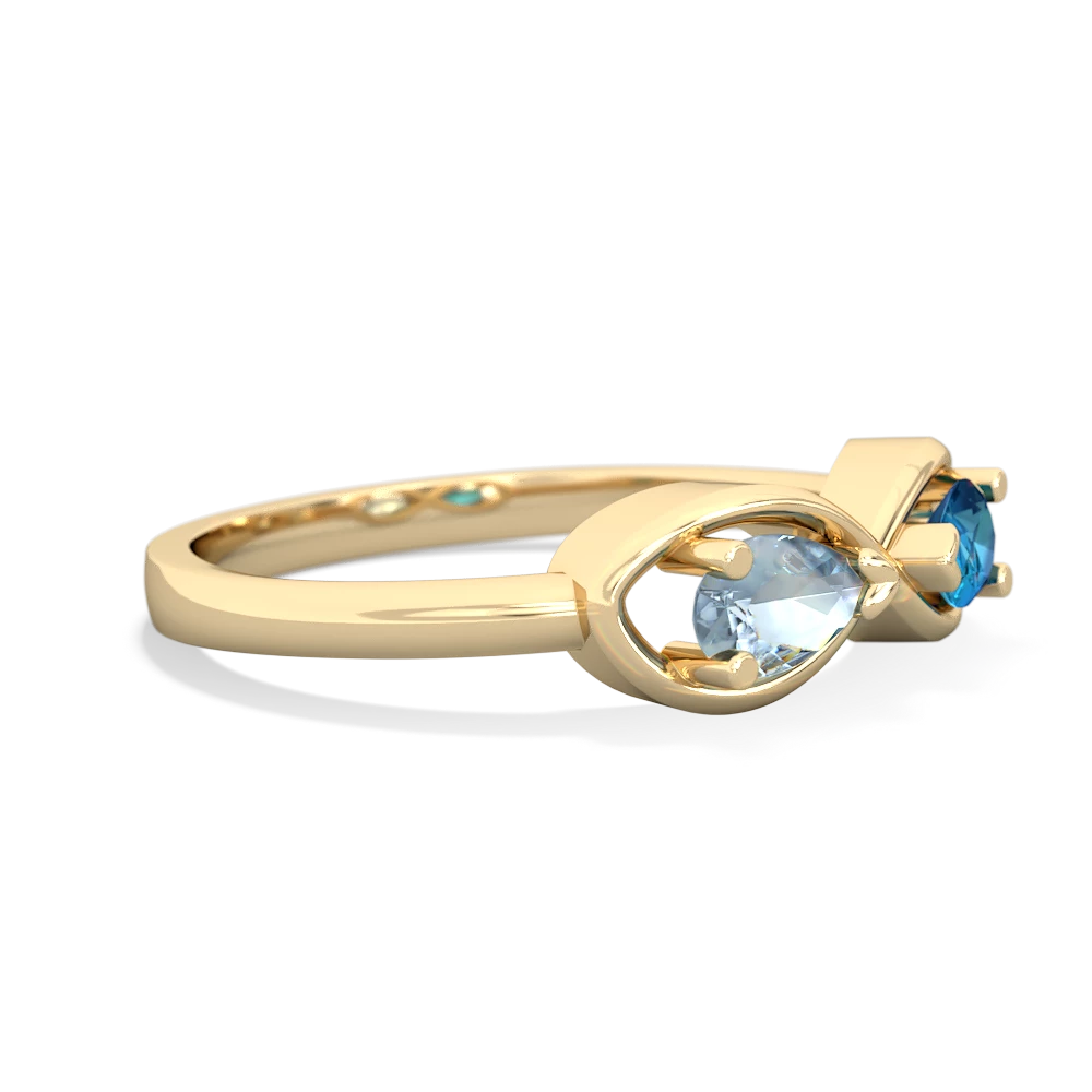 Aquamarine Infinity 14K Yellow Gold ring R5050