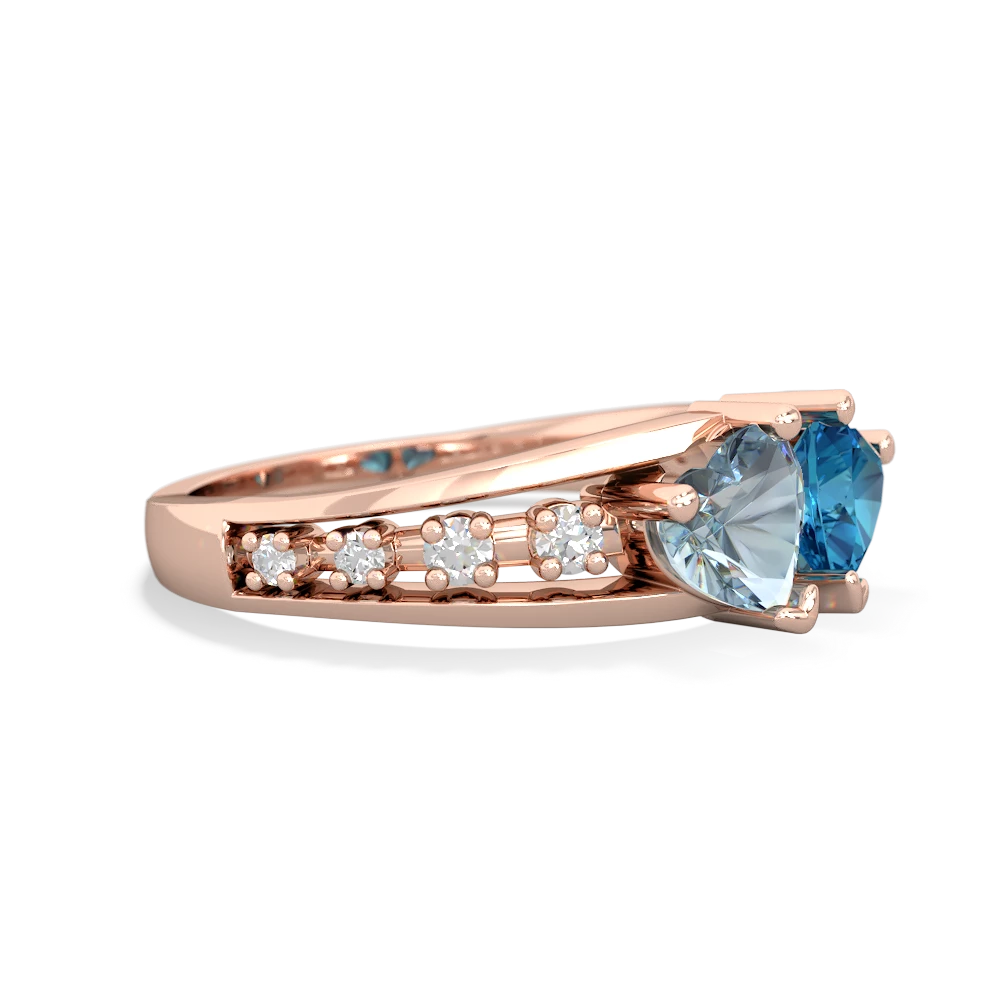 Aquamarine Heart To Heart 14K Rose Gold ring R3342