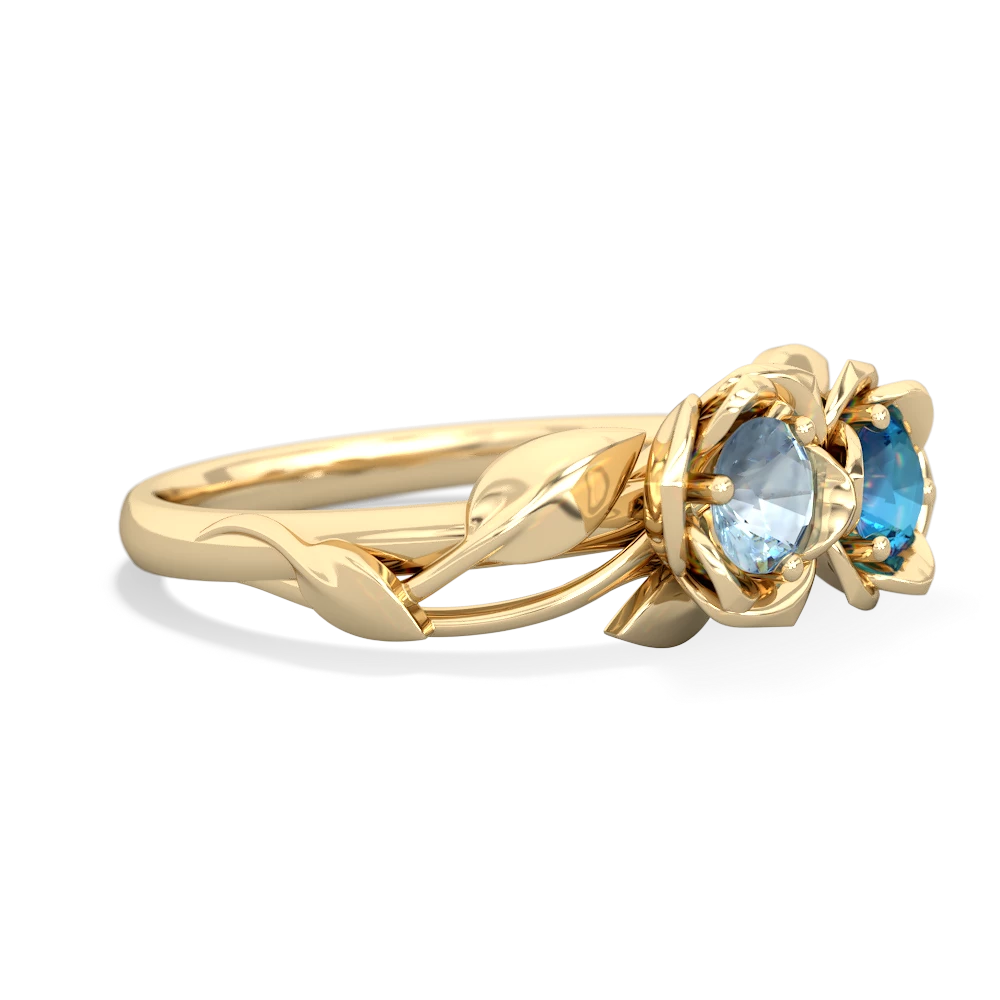 Aquamarine Rose Garden 14K Yellow Gold ring R5510