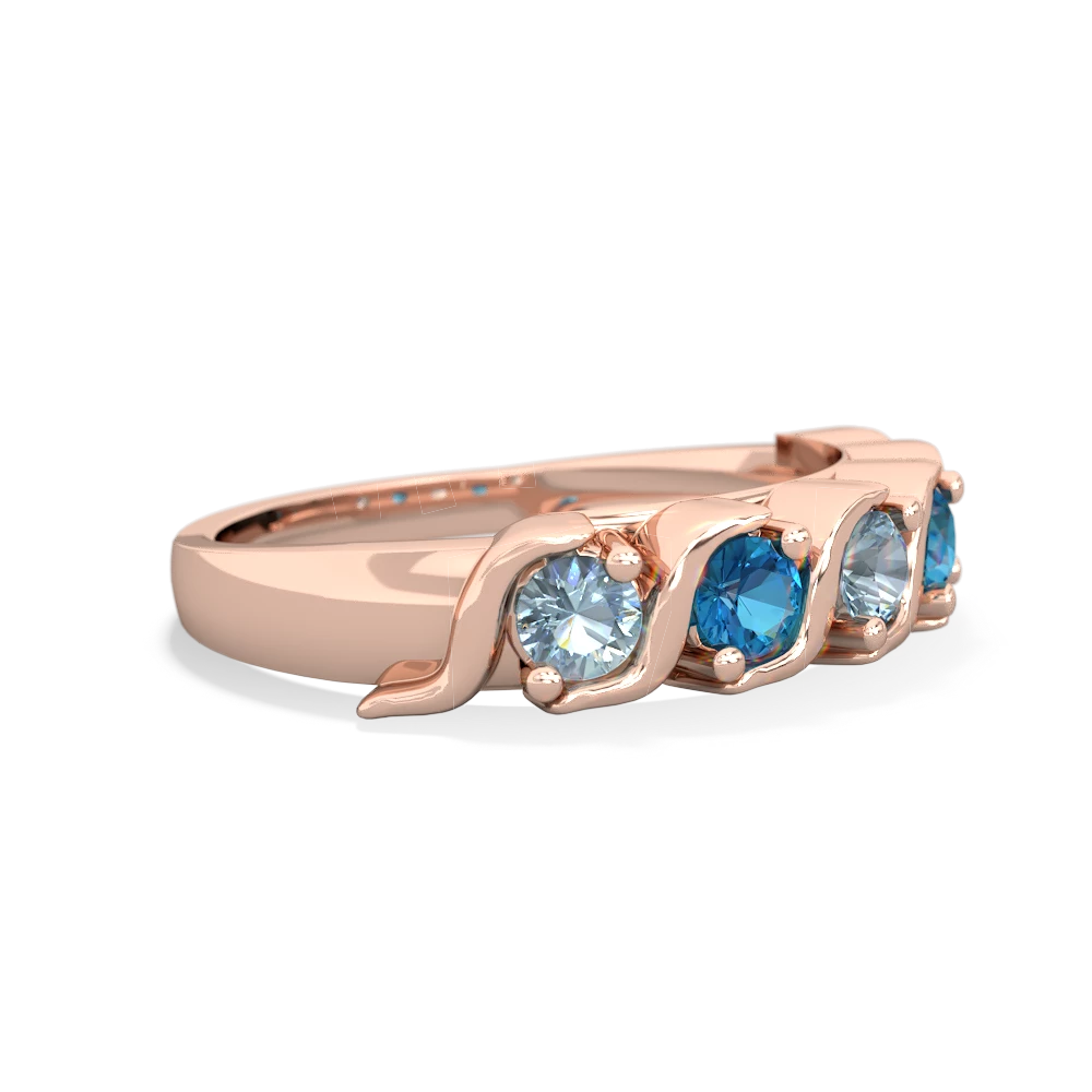 Aquamarine Anniversary Band 14K Rose Gold ring R2089