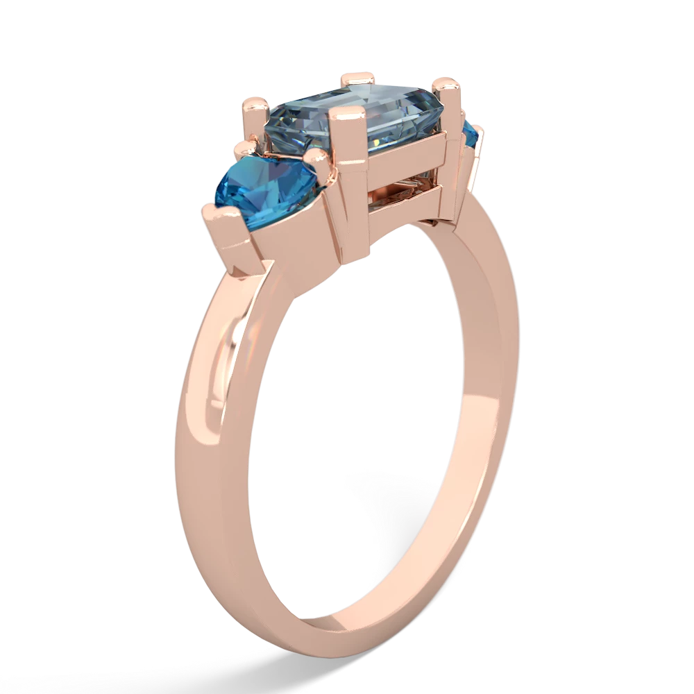 Aquamarine Three Stone 14K Rose Gold ring R5235