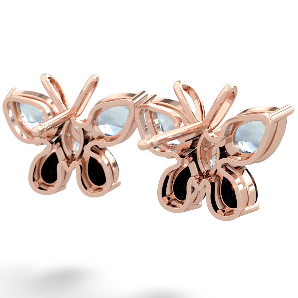 Aquamarine Butterfly 14K Rose Gold earrings E2215