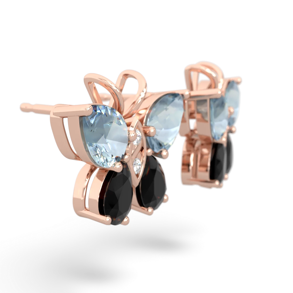 Aquamarine Butterfly 14K Rose Gold earrings E2215