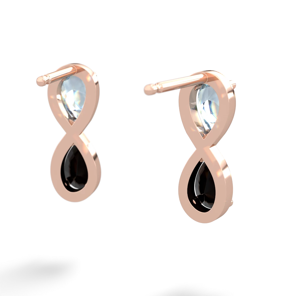 Aquamarine Infinity 14K Rose Gold earrings E5050