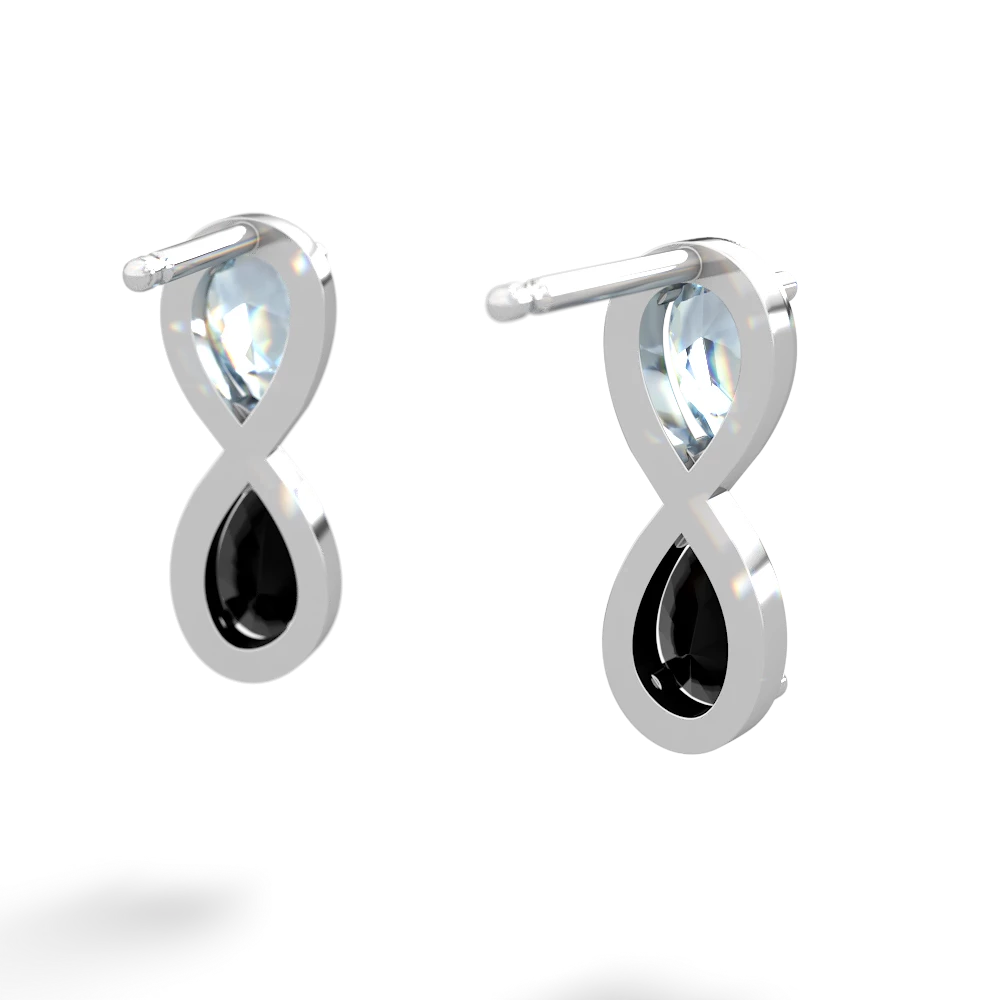 Aquamarine Infinity 14K White Gold earrings E5050