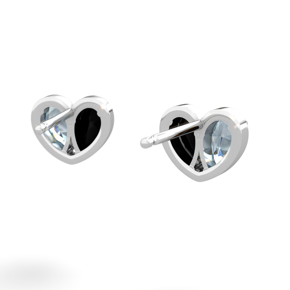 Aquamarine 'Our Heart' 14K White Gold earrings E5072