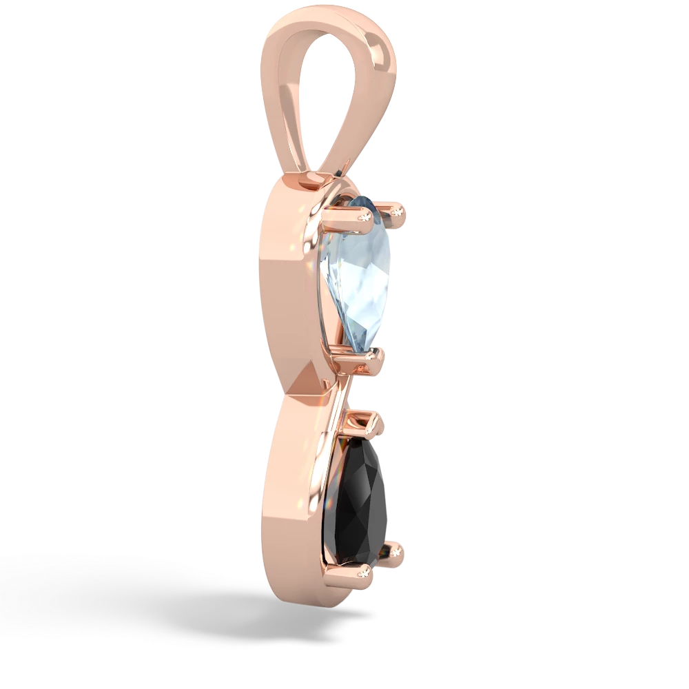 Aquamarine Infinity 14K Rose Gold pendant P5050