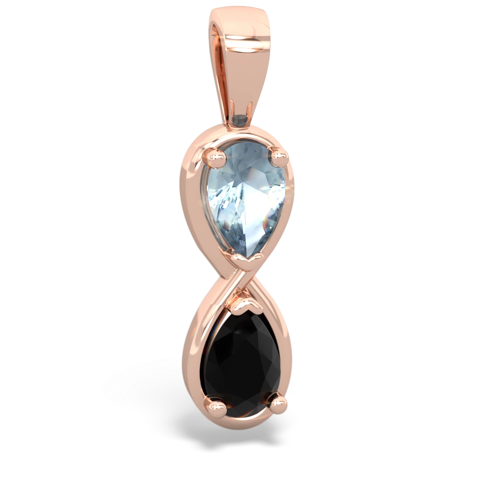 Aquamarine Infinity 14K Rose Gold pendant P5050