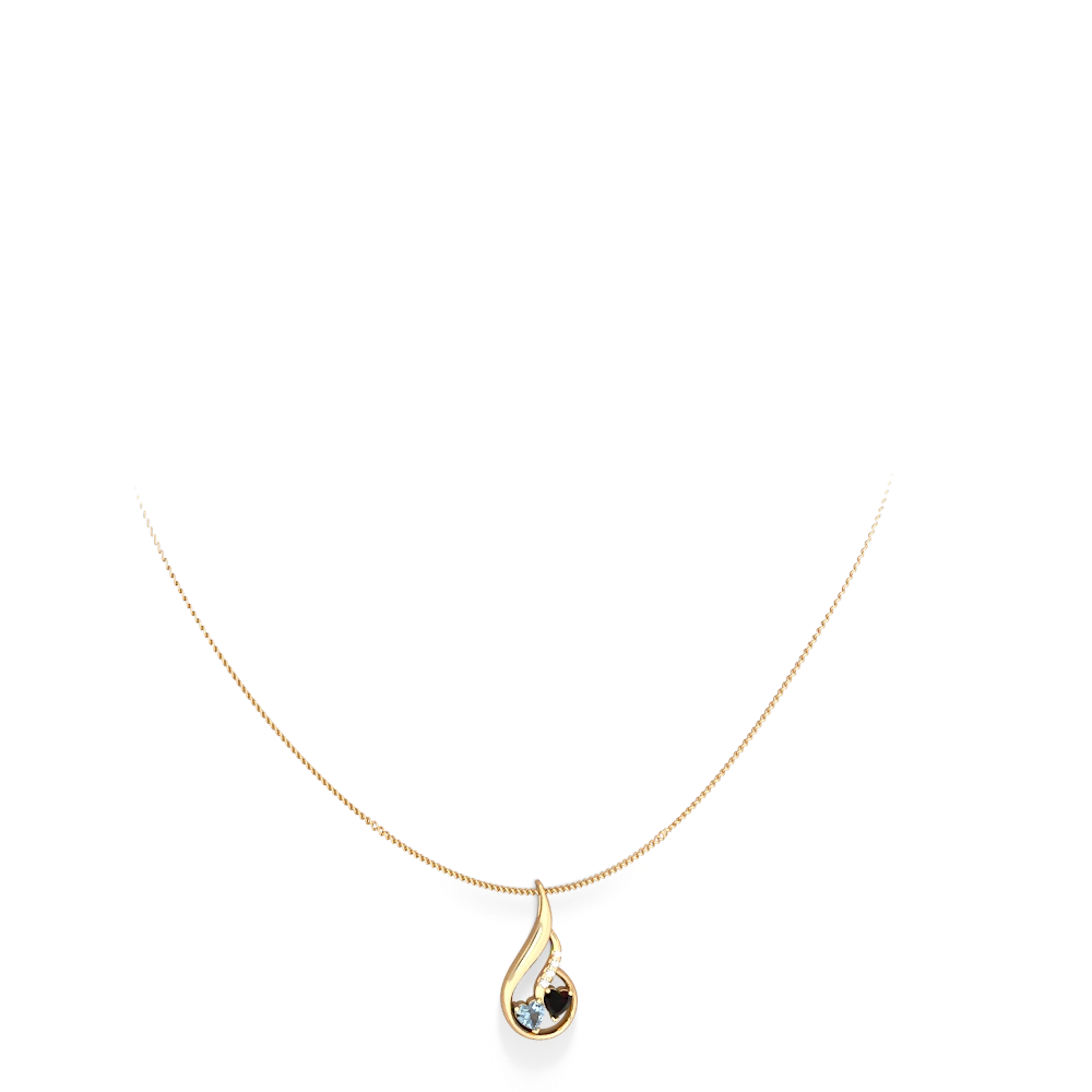 Aquamarine Keepsake Curves 14K Yellow Gold pendant P5450