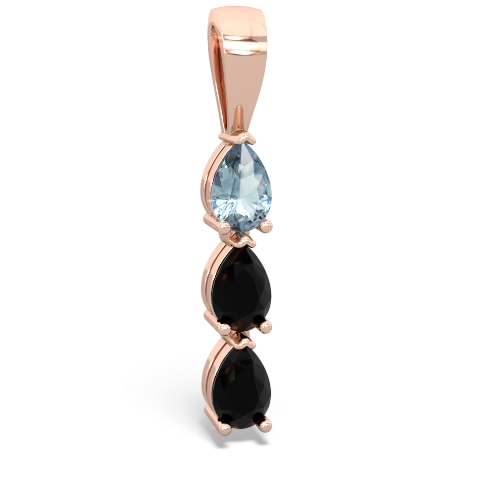 Aquamarine Dew Drops 14K Rose Gold pendant P2251