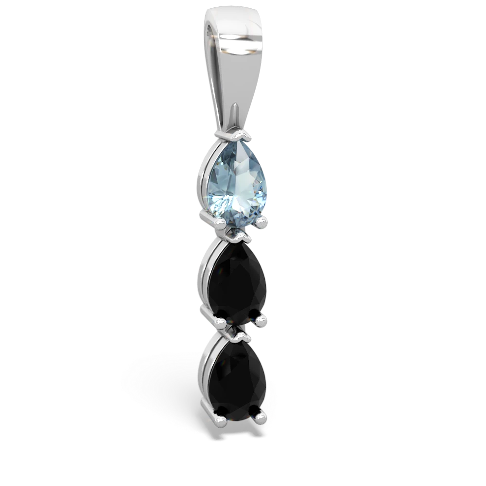 Aquamarine Dew Drops 14K White Gold pendant P2251